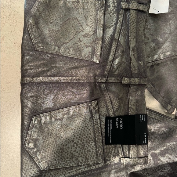 NWT J Brand LEENAH High-Rise Ankle Skinny Photo Ready Python Silver / 29 - Picture 6 of 11
